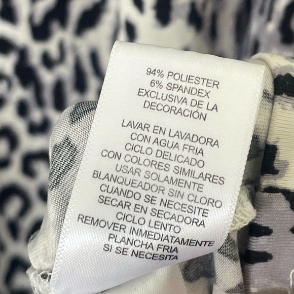 Anne Klein Animal Print Dress 3X Office Career A-Line Knee Length Stretch Ruffle - Picture 14 of 15